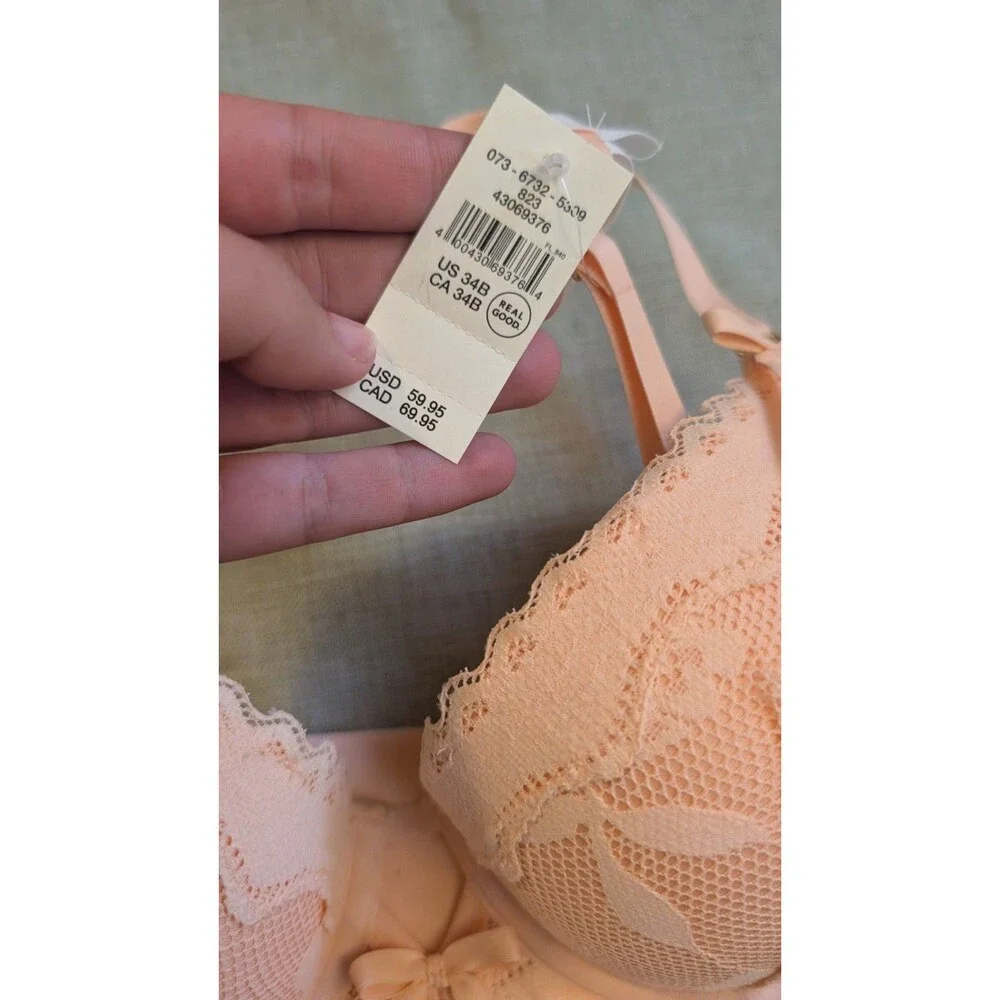 Aerie 34B Plunge Pink Pushup Bra NWT Adjustable Straps Underwire Padded